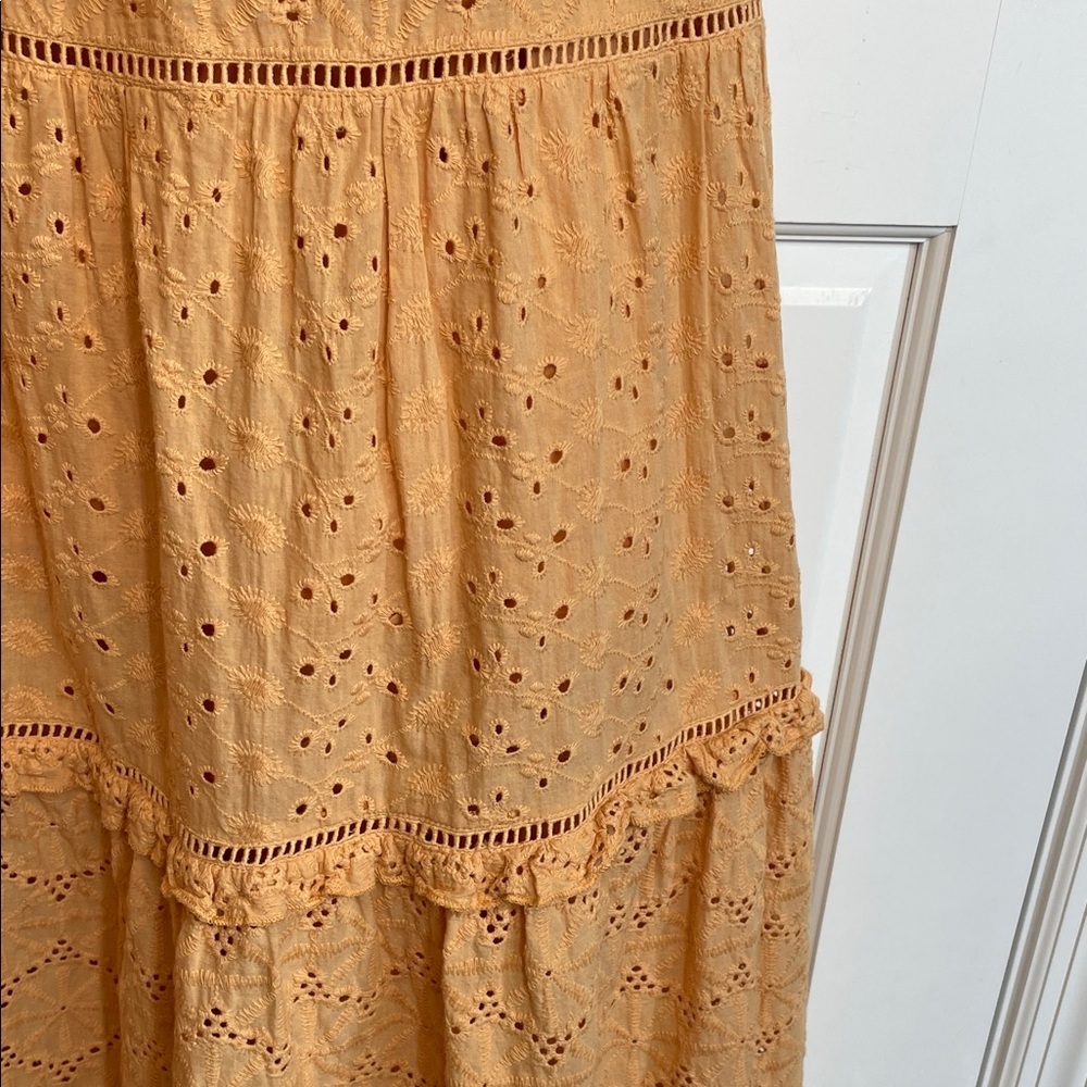 Harni Women’s Mae Embroidered Eyelet Midi Dress Sz M Boho Prairie Peasant - Picture 5 of 15